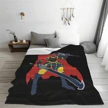 Anime Overlord Ainz Ooal Gown Blanket Unisex Blankets Soft Plush Fleece Throw Blankets For Couch Sofa Bedding Living Room - màu đen - Xem 3