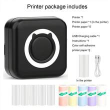 Mini Label Printer, Portable Inkless Thermal Printer, Suitable For DIY Journaling, Travel, Notes, Photos, Labels, Memos, Compatible With IOS And Android - Multicolor - View 19