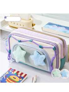 1 chiếc hộp đựng bút màu trắng đen tối giản có nơ, kẹp sổ kế hoạch, đựng hóa đơn văn phòng phẩm, kẹp đựng giấy tờ học sinh, túi đựng mỹ phẩm chất lượng cao dễ thương dành cho nữ sinh, túi đựng văn phòng phẩm dung tích lớn. - Mảnh duy nhất - Xem 9