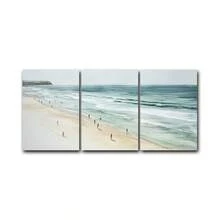 Coastal Beach Landscape Print Set Of 3, Cali Style Wall Art, Coastal Wall Decor, Ocean Wave Poster, Tropical Wall Art, Aerial Print Photography Poster, Neutral Coastal Wall Decor, No Frame - Landscape - View 11
