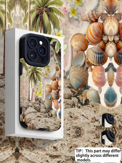 1 chiếc ốp lưng điện thoại mềm mại, họa tiết vỏ sò biển nhiệt đới tối giản, thích hợp làm quà tặng cho bạn bè và người yêu, tương thích với các dòng điện thoại Apple (17/17 Air/17 Pro/17 Pro Max)