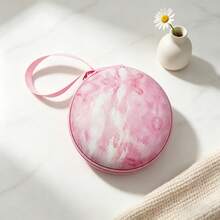 1pc EVA Material Round Earphone Storage Bag, Cute Print Shockproof Portable Digital Accessory Organizer Bag (Print Position Not Fixed) - View 14