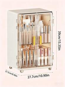Makeup Storage Box Desk Dust-Proof Skincare Organizer Vanity Cabinet With Drawers, Large Capacity Cosmetic Storage - Multicolor - View 7