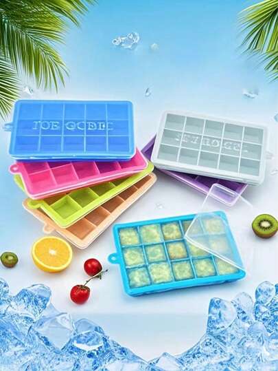 1pc Silicone Tray, Simple Black/Green/Blue 15-Cavity Maker Mold Trays