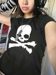 Social Media Kills Romanticism Graphic Printed Women Round Neck T-ShirtBreathable And Comforte - Black - View 3