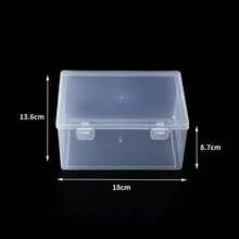 4 piezas Caja de almacenamiento multifuncional para joyas y cosméticos, a prueba de polvo y humedad con tapa, transparente, apilable (accesorios no incluidos) - Blanco - Ver 8