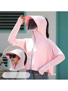 Women's 50+ Sun Protection Jacket Hooded Cooling Shirt Hiking Outdoor Performance - 白色 - 查看 3