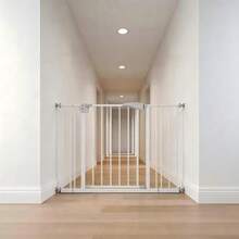 Child Safety Gate With Dog Door, Adjustable Width 75–115 Cm, Height 76 Cm, Pet Stair Gate, Dog Safety Gate (Including Extension Pieces), Drill-Free Installation, Metal, Plastic - white - 查看 3