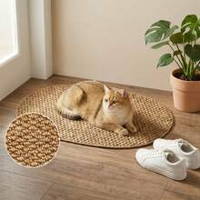 1件椭圆形仿黄麻编织地垫，防滑透气柔软，适用于玄关/卧室/阳台/浴室，易于清洁的室内装饰地毯 - 1PC - 查看 13