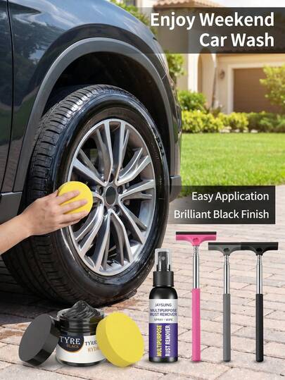 3pcs Car Glass Cleaning Tool Set - Microfiber Cloth, Detachable Handle Car Window Cleaning Brush, Car Glass Squeegee, Interior Accessories, Car Cleaning Kit, Car Glass Cleaner, Windshield Cleaner, Auto Parts, Car Accessories, Car Essentials, Automotive Supplies