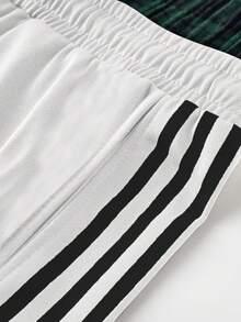 Casual Pants With Dual Waistband, Plaid Pattern, Versatile Design - White - View 4