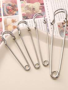 5 piezas de alfileres de grandes, diseño resistente, sujetadores duraderos, estructura metálica, materiales duraderos, alfileres multifuncionales, clips de papel gruesos con anillos múltiples, broche de borde de ropa grande para accesorios de joyería DIY - Color blanco K. - Ver 2