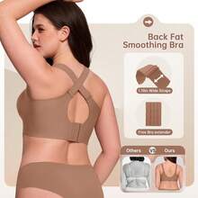 Jelly Bras For Women No Underwire Wireless Support Lift Full Coverage Plus Size Comfort Seamless Bra - Coffee - View 4