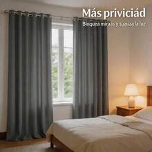 Plain Velvet Curtain With 8 Buttons (1 Piece), Soft And High Quality Fabric, Enhances The Style Of Your Home, Perfect To Complement Any Modern Decor Style. - 灰色的 - 查看 11