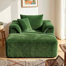 Sofá cama seccional extragrande Cloud de 122 cm: chaise longue doble con diseño mullido y sin huesos, cojines de felpa y sin necesidad de montaje. Moderno sofá cama para espacios pequeños, sala de estar, apartamento y noches de cine. - Verde - Ver 11