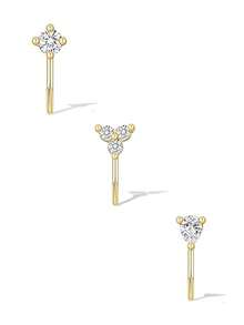 HOTNICE Half-Circle Earless Hook Earrings, Detachable Open Hoop Earrings, Lightweight No-Piercing Earrings For Women, Comfortable For Sleeping, Fashionable Jewelry, Perfect Gift For Women - Gold - View 3