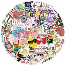 And Gesture Teme Fiti L Sticker Pack 50pcs - Of Stickers. Suitable  DIY Decorat S Water Bott Guitars Journal Books Lage  Pone . Party Gt Stickers - 50 Sign Language Doodle - View 1