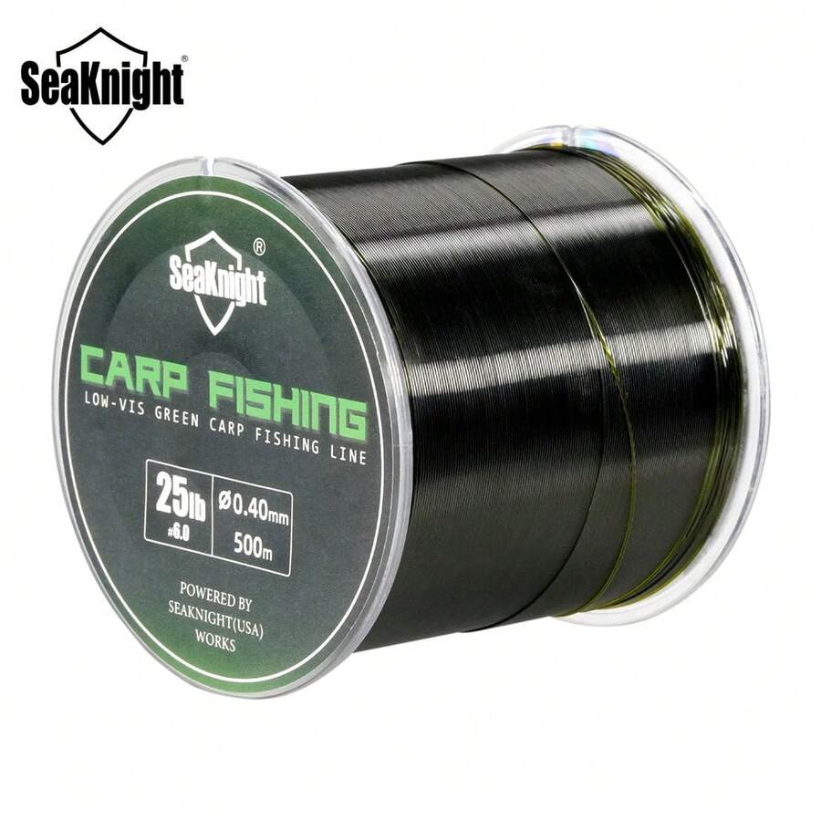 SeaKnight 500米/547码超强鲤鱼钓线，0.26毫米-0.40毫米，4.54公斤-11.34公斤单丝尼龙钓线，多种强度可选，水下隐形，鲤鱼垂钓必备。 - 墨綠色 - 查看 1