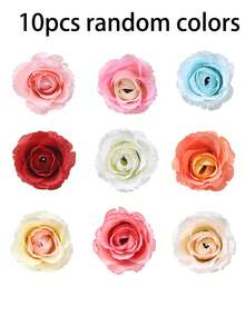 5/10 Pcs 2.36in Artificial Spring Summer Decorative Flowers, Simulation Multi-Color Rose Heads, For Home Decor, DIY Crafts, Wedding Birthday Bridal Engagement Party Decor, Home Room Scene Centerpiece Floral Arrangements, Birthday Gift, Elegant Floral Decoration For Home Room, All Seasons - Multicolor - View 8
