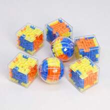 10pcs 3D Maze, Mini Magical Maze Balls, Spherical And Cubic, Marble Maze Game, Birthday Gift - Multicolor - View 13