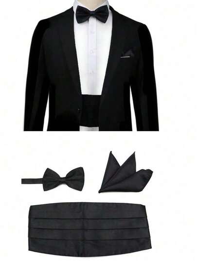 Bộ 3 món thắt lưng và nơ cài áo ZLQ&GOU dành cho nam, thích hợp cho lễ phục tuxedo, tiệc cưới, tiệc tối, phụ kiện trang trọng. Bộ cà vạt nam cổ điển, bao gồm cả khuy măng sét, thích hợp cho các buổi tiệc công sở.
