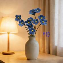 3/8pcs Handmade Ceramic Forget-Me-Not Flowers. Fade-Resistant And Timeless Indoor/Outdoor Home Decor. Ideal Gift For Valentine's Day, Christmas, And Mother's Day. Also Suitable For Holiday Decoration, Interior Design, And Artistic Home Arrangement. - Multicolor - View 15