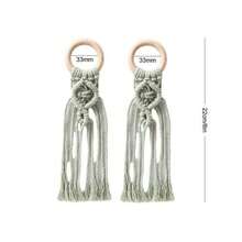 2 chiếc vòng giữ khăn ăn kiểu Bohemian, giá đỡ khăn ăn thủ công bằng macrame với tua rua. - Nhiều màu - Xem 15