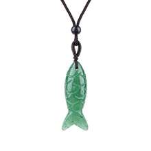 1 chiếc mặt dây chuyền hình cá bằng đá tự nhiên dành cho nữ, đá thạch anh tím, đá thạch anh hồng, đá jasper, dây chuyền điều chỉnh được dành cho nam. - Dây chuyền mặt dây hình cá - Xem 6