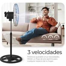 1PC Ventilador 3 en 1 multifuncional silencioso Ventilador circular de 18 pulgadas con 3 velocidades Ventilador compatible con pedestal piso y pared Para hogar oficina y espacios interiores - Dorado - Ver 2