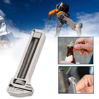Multi-Purpose Titanium Alloy Mini Wrench - Efficient Home Repair Tool With Nail Puller, Bottle Opener, And Screwdriver Function