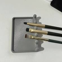2件裝可攜式畫筆收納架附滴水盤，前置托盤設計易清洗，防止桌面污漬，方便攜帶且省空間，適用水彩、壓克力、油畫筆，便攜式畫筆收納整理架，美術工作室用品，適合旅行椅、托盤、咖啡桌、露營椅、折疊桌、木製玄關桌 - A - 查看 5