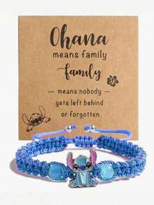 1 chiếc vòng tay hợp kim thủ công bện điều chỉnh được hình Stitch hoạt hình Disney, món quà tinh tế thích hợp dành cho bạn bè và người yêu! - Nhiều màu - Xem 9