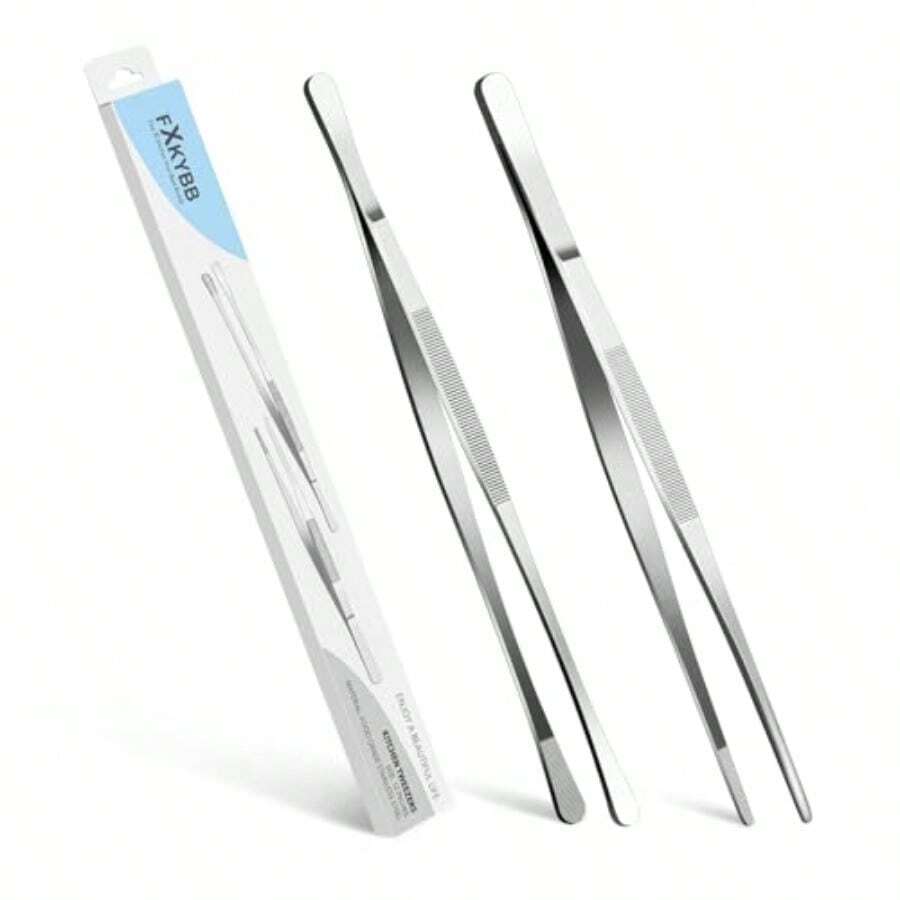 2 Pcs 12-Inc Stains Steel  N Cong Tongs  Tweezers  Cong Camping Cong - Silver - View 1