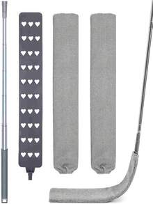 Extendable Crevice Duster Cleaning Tool, Includes 2 Washable Microfiber Dust Cloths, Telescopic Long Handle Duster Brush With Bendable Microfiber Head, Home Cleaning Set For Ceiling Fan, Furniture, Windows, Cobwebs, High & Low Areas, No Ladder Needed - Dust Duster - View 1