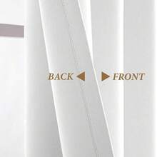 1 Piece Thermal Blackout Curtain 135x225 Cm, Total Light And UV Ray Blocking, Noise And Temperature Insulation, Ideal For Bedroom, Living Room Or TV Room - 白色 - 查看 3