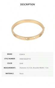 Vòng tay chữ cái dành cho nữ hiệu Coach 440616GLD710 - Vàng 440616GLD710 - Xem 6