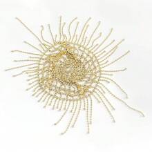 1pc Luxury Bridal Headpiece, Rhinestone Tassel Hair Accessory For Wedding, Banquet, Long Hair - Golden - View 11