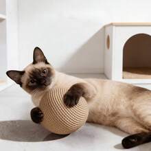 1 quả bóng cào móng cỡ lớn 8cm cho mèo, bền chắc! Mặc dù không đẹp mắt lắm vì được đúc nguyên khối, nhưng nó hoàn hảo cho móng vuốt của mèo. Nó thỏa mãn bản năng cào móng tự nhiên của mèo và cũng là một công cụ thú vị giúp chăm sóc răng miệng. - Nhiều màu - Xem 4