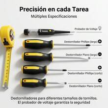 Juego de 12 Herramientas Multifuncionales para el Hogar, Herramientas de Reparación Completas con Manual, Kit de Herramientas Esenciales para el Hogar - verde - Ver 4