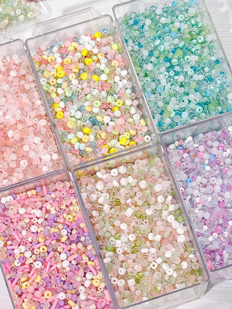 1 pieza 10g Cuentas de arroz de colores mixtos, cuentas sueltas, material de manualidades hecho a mano, accesorios para pulseras, collares, accesorios de cuentas - 10 g de cuentas sueltas - Ver 1