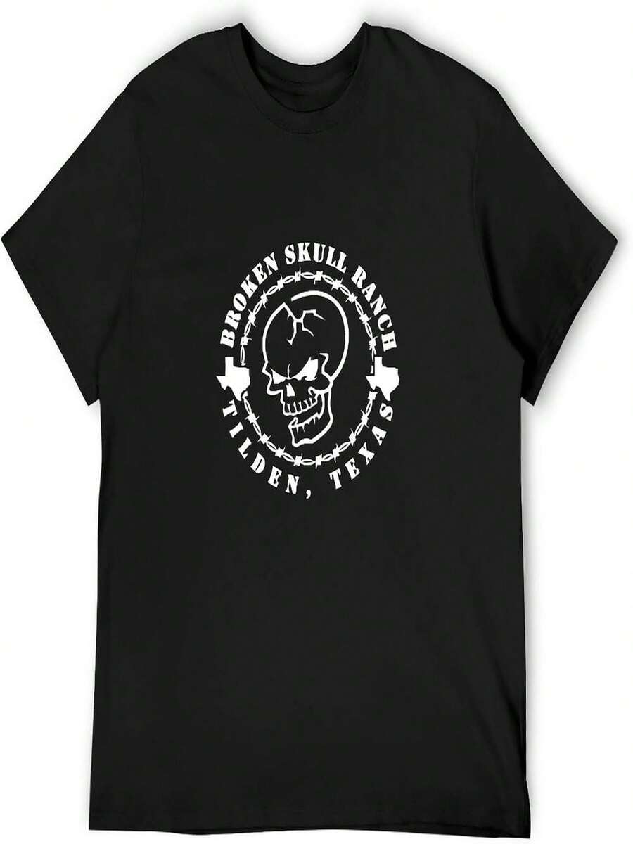 Broken Skull Ranch - Camiseta de algodón para hombre - Negro - Ver 1