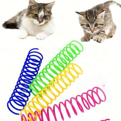 Đồ chơi lò xo cho mèo (80 chiếc/20 gói), đồ chơi tương tác trong nhà cho mèo, lò xo nhựa bền, nhiều màu sắc, đồ chơi cho mèo, vận động tích cực và lành mạnh, đồ chơi lò xo cuộn cho mèo, thích hợp cho việc vồ, cắn, săn đuổi.