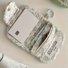 1pc Mini Cute Flower Card Holder Multilayer Wallet Coin Purse Earphone Storage - Multicolor - View 1