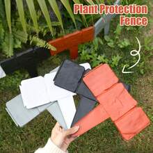 12pcs/37ft Plastic Garden Border Decorative Flower Bed Fence Set, Waterproof Flexible Stone Pattern Plastic Lawn Edging For Yard Landscape - Multicolor - View 6