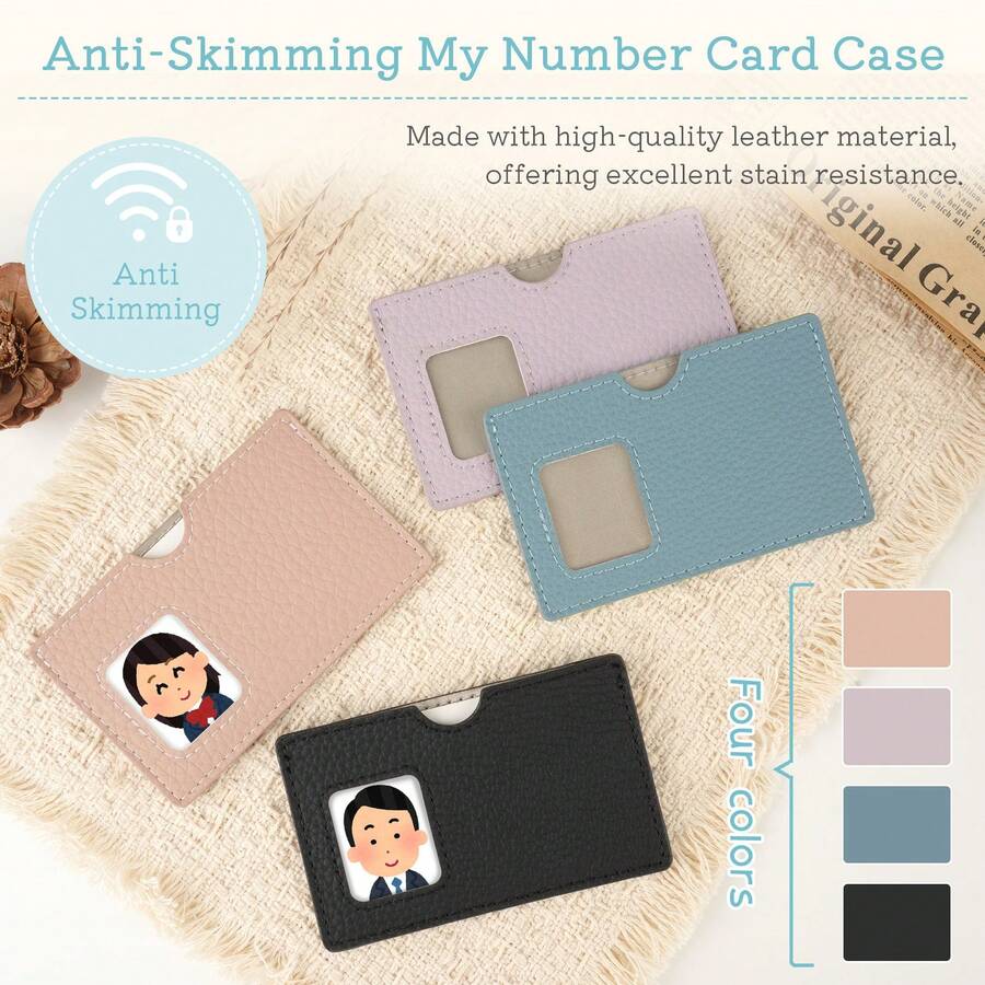 Ví đựng thẻ chống RFID, bao đựng thẻ chống trộm, bảo vệ thẻ, chất liệu da PU, bảo vệ thông tin cá nhân, một khe đựng thẻ, thiết kế siêu mỏng. - Nhiều màu - Xem 1