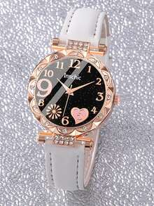 6/5 pièces Ensemble de montres à quartz élégantes et à cadran de feux d'artifice pour filles, convient pour le port quotidien, l'école, les rassemblements, les fêtes et les voyages. Comprend un élégant ensemble de collier, bracelet, bague et boucles d'oreilles avec perles et papillons. Cadeau idéal pour l'anniversaire, la Saint-Valentin, la Fête des Mères. Présent parfait pour les filles. - Multicolore - Voir 7