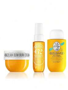 Sol de Janeiro 【香水套装】Delícia Drench 三件套（沐浴油 90ml + 身体乳 50ml + 香水喷雾 30ml）+ Bum Bum Jet 三件套（润肤霜 50ml + 沐浴啫喱 90ml + 身体喷雾 30ml）男女通用 3盎司/90毫升 + 1.7盎司/50毫升 + 1盎司/30毫升 + 3件 - 適用於所有膚質 - 查看 4