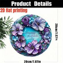 YM YM2D Flat - Flat 2D, 2D Flat Print, Round Wooden Decorative Hanging Sign, 75GSM, Perfect For Home Garden Porch Window Wall Farmhouse Decoration, An Excellent Housewarming Gift, Father's Day, Independence Day, Christmas, American Style - 8.03*8.04英寸 - 查看 2
