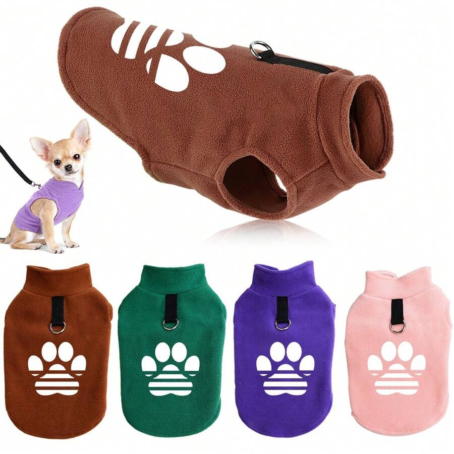 1 buc Haine de câine Haine de iarnă pentru animale de companie pentru câini mici și medii Veste calde din fleece pentru câini Ideale pentru Teddy Pomeranian Bulldog - Roz - Vizualizare 1