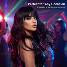 26 Inch Synthetic Wig With Bangs, Long Wavy Smooth Voluminous Hair, Honey Brown Heat-Resistant Fiber For Daily Use - Multicolor - View 6